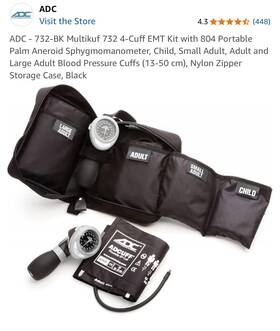 Adc Adc-732-bk Multikuff 4 Cuff Emt Kit New