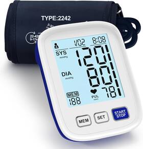 Aqeso A01-bs Upper Arm Electronic Blood Pressure Monitor 9-17 Inches Cuff For Large