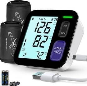 Aqeso U80bh Blood Pressure Machine Upper Arm 2 Size Cuffs Medium/large And Xl Cuff Sizes