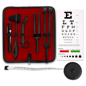 Asa Techmed Inc 313027787756 Premium 7 Piece Tactical Black Diagnostic Kit - Taylor Hammer Measu
