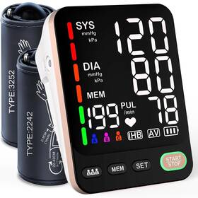 Branded A02-be Blood Pressure Monitor Extra Large 2 Cuffs Accurate Upper Arm Pressure
