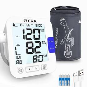 Elera U81e Large Screen Blood Pressure Monitor With Extra Cuff 13-21 Inch For