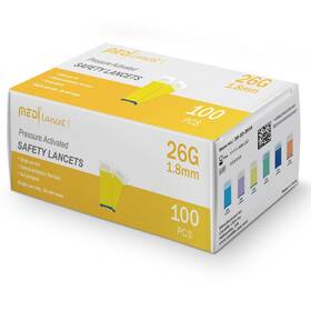 30-22-2618 Medt Pressure Activated Safety Lancets 26g X 1.8mm - Gamma Ray Sterilized Ideal F