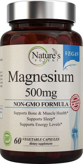 29088 Natures Potent Lot#29088 Magnesium Citrate 500mg 60 Capsules -vegetarian Gluten Free Non-gmo