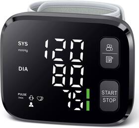 Peakme 761488845469 Blood Pressure Monitor Led Backlit Display Automatic Wrist Cuff Medium Black