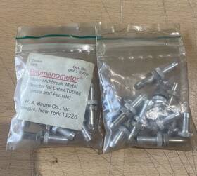 W. A. Baum Co. Inc. 0661-2920 Make-and-break Metal Connector For Latex Tubing Male And Female Lot Of 20