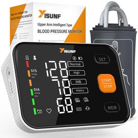 Yisunf 788046208665 Blood Pressure Monitor For Home Use - Upper Arm Large Black