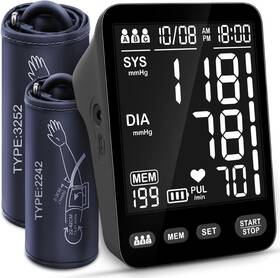 Yonlo 860012634477 Blood Pressure Monitor Automatic Machine Large Backlit Display 3 Users Home Use