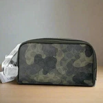 Coach Small Travel Kit Camo CX879 Leather Canvas Dopp Bag Toiletry Shamrock Org. Fixed Price $89.98.