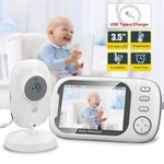 Baby Monitor 3.5'' Hd Con Visione Notturna, 2 Vie Audio, Sensore Temperatura. Fixed Price $63.93.