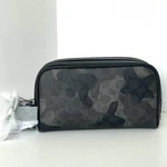 Coach Small Travel Kit Black Camo CX879 Leather Canvas Dopp Bag Toiletry. Fixed Price $99.98.