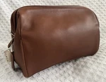 Vintage Coach Brown Leather Classic Travel Dopp Kit Toiletry Bag Zip Case 5406. Fixed Price $349.00.