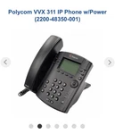 Polycom Vvx 311 Ww 6-LINE Business Media Phone Black 2200-48350-001. Fixed Price $20.00.