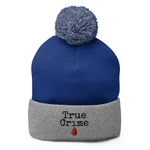 True Crime Blood Drop Pom-pom Beanie Horror Hat Podcast Mystery Lovers. Fixed Price $34.95.