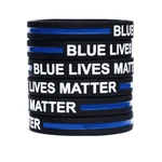 10 Blue Lives Matter Thin Line Silicone Bracelet Wristbands. Fixed Price $9.99.